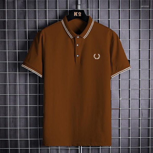 Polos pour hommes Marque Polo pour hommes 2023 Été T-shirt décontracté Revers à manches courtes Mode Broderie Logo Imprimer Hommes Chemises d'affaires
