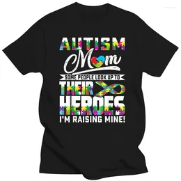 Polos Polos Brand T-shirt Tops Mom Autism Shirt My Son is Hero Awareness Gift Man T-Shirt Cotton T Shirts