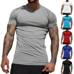 Polos pour hommes T-shirt de sport respirant à manches courtes Lâche Casual Crewneck Leggings Vêtements à séchage rapide Hommes