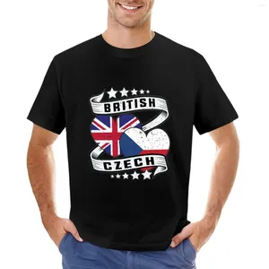 Polos pour hommes Chemise britannique et tchèque T-shirt demi-drapeau Vêtements mignons Hommes Grands T-shirts