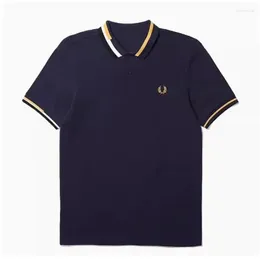 Polos masculinos de verano británico verano polo polo polo algodón puro algodón