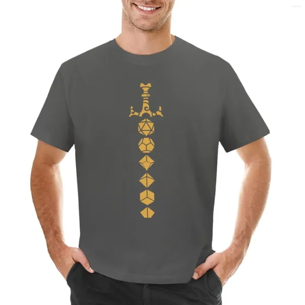 Polos para hombre Bronce Dados poliédricos Espada Mesa RPG Camiseta para juegos Negros Aduanas Vintage Animal Prinfor Niños Hombres Camisetas grandes y altas