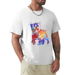 Heren PoloS Cairn Terrier Watercolor T-shirt Tops Leuke zomerheren Big en lange T-shirts