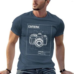 Herenpolo's Camera Blauwdruk T-shirt Tees Funnys Oversized T-shirts voor mannen