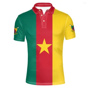 Polos para hombres Camerún Nombre personalizado gratuito Número Logotipo País Polo Camisa Nación Bandera Camerún Camerún Cm Impresión francesa Po Ropa casual