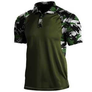 Polos para hombre, camiseta Polo de camuflaje, moda informal, cómoda, suave, suelta, para deportes al aire libre, solapa, estampado de Color sólido, ropa para hombre 230821