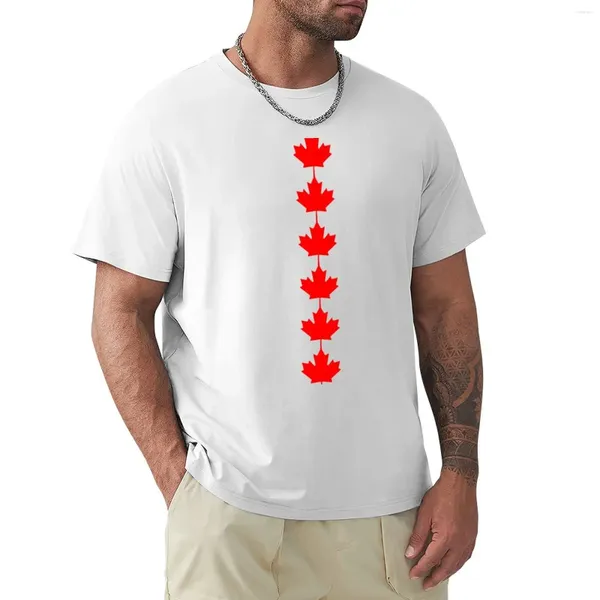 T-shirt de motif de motif rouge Polos Canada Flag Red Red