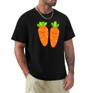 Polos pour hommes Carrot Brothers Two Happy Carrots T-Shirt Vêtements esthétiques Vintage T-shirts unis Hommes