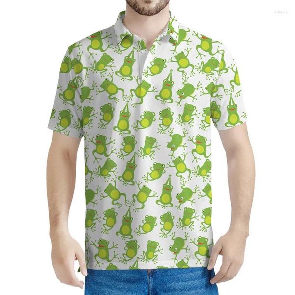 Polos pour hommes caricatures grenouille 3D Polo Polo pour hommes pour enfants