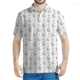 Stéthoscope de caricot animé pour hommes Stéthoscope 3D Polo imprimé Summer Butt Shirts For Men Clothes Street Street Short à manches