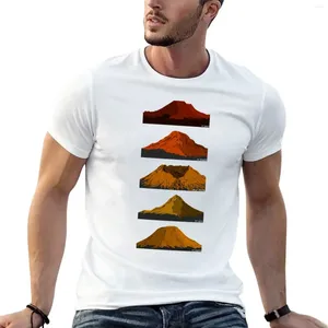 Heren PoloS Cascade Vulkanen Rood oranje goud T-shirt Esthetische kleding Leuke tops Plain Black t shirts mannen
