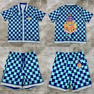 Polos Castle Plaid imprimé chemises lâches Shorts de vacances décontractés hommes Femmes Q240508
