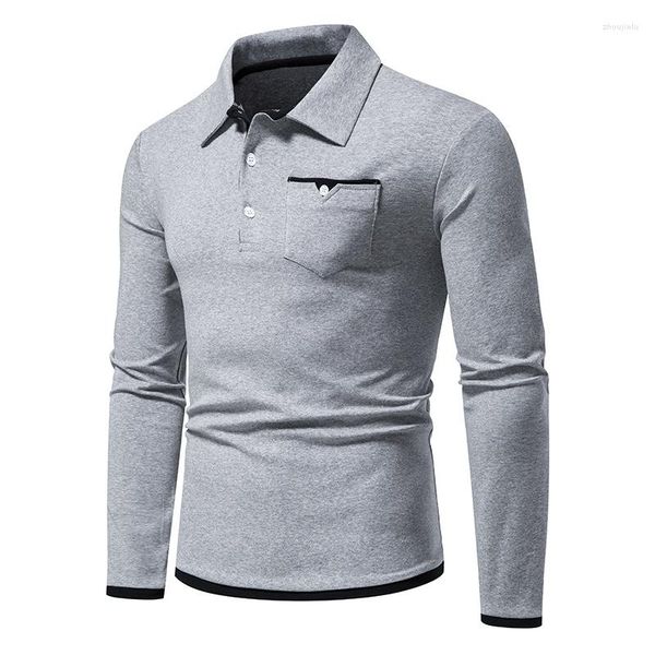 Polos para hombres CHCS-D82-SB Venta al por mayor Ocio juvenil europeo Slim Manga larga Hombres Ropa Diseñador Carreras de caballos Camiseta de fondo