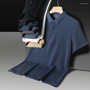 Herenpolo's geruite korte mouwen vaste kleur poloshirt ademend en comfortabel elastische top