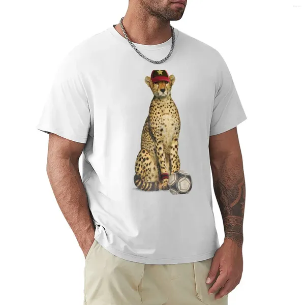 Polos para hombre, camiseta Cheetah Soccer Time, camiseta de manga corta, camisetas lisas de gran tamaño para hombre