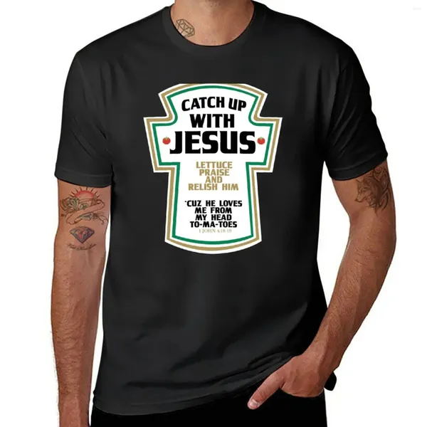 Polos para hombres Camiseta de parodia cristiana ponerse al día con la camiseta de Jesús Ropa de verano Secado rápido Hombres de manga corta