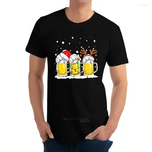 Polos pour hommes T-shirts graphiques de bière de Noël Hiphop Harajuku Camisas Santa Xmas Tshirt pour hommes Chemise esthétique