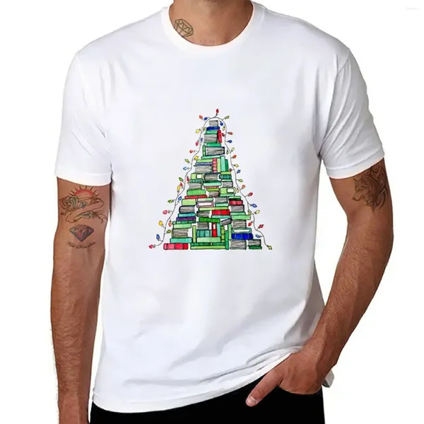 Polos para hombre, árbol del libro de Navidad: camiseta 2024, moda coreana, tallas grandes, camisetas negras con estampado de animales para niños