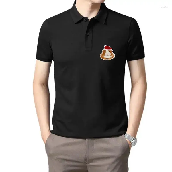 Polos para hombre, camiseta con estampado navideño de conejillo de indias y Papá Noel, camiseta con estampado de animales de hámster y ratón, camisetas divertidas de algodón para hombre Harajuku