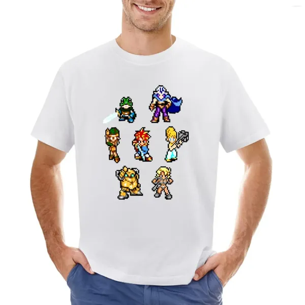 Polos Chrono Chrono Trigger Team T-shirt Blouse Boys Animal Imprimé vintage surdimensionné Black T-shirts pour hommes