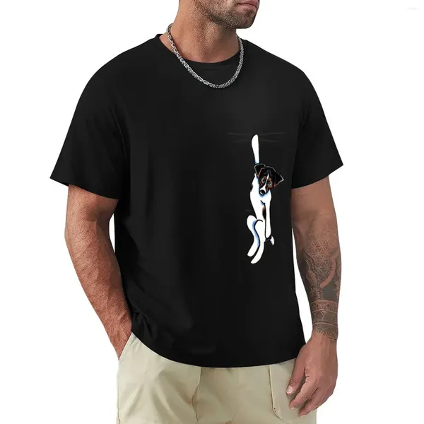 Polos masculins collants jack russell t-shirt garçons blancs esthétique vêtements ajustés t-shirts pour hommes