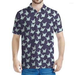 Polos pour hommes colorés Origami Match Polo Polo T-shirt imprimé 3D TE-shirt surdimensionné d'été