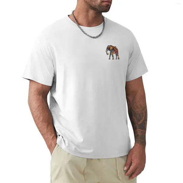 Polos pour hommes T-shirt coloré d'art d'éléphant Anime Vêtements Edition T-shirts à manches courtes T-shirts pour hommes Pack