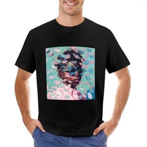 Herenpolo's Coole jongen met zonnebril terwijl veren op hem regenen T-shirt grafische T-shirts herenkleding