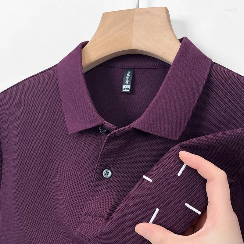 Herren-Polohemd, Baumwolle, exquisites besticktes Kurzarm-Poloshirt, koreanisches Sommer-Business-Casual-Revers-T-Shirt-Oberteil