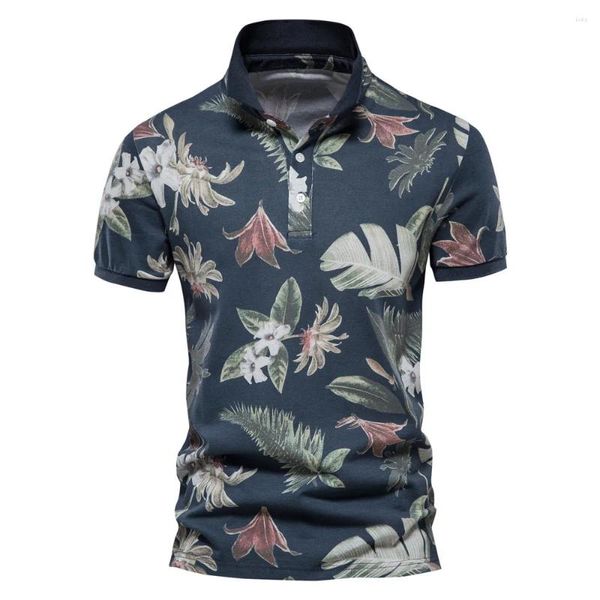 Polos pour hommes Coton Hawaii Style Polos pour hommes à manches courtes Qualité Ropa Casual Social T Vêtements d'été