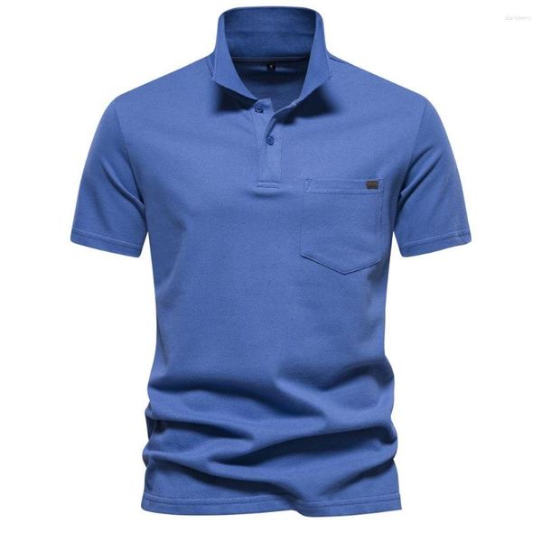 Polos pour hommes coton revers court-poule à manche à manches courtes à manches courtes