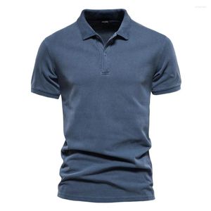 Polo's Polo's Polo-shirts voor heren Solid Color Casual Casual Short Sleeve T-Shirt Turndown Fashion Streetwear Button for Men