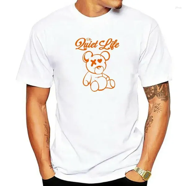 Polos para hombre Camiseta de algodón Marca Top Oso de peluche Pincel Trazo Dibujos animados Impresión Hombres Casual O-cuello Streetwear Harajuku Camisetas de verano