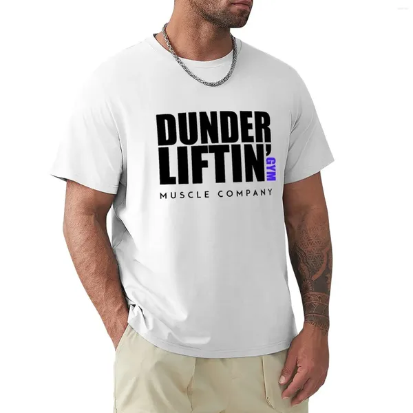 Polos para hombre, camisetas de algodón, camiseta negra para hombre Dunder Lifting Gym Muscle Company, blusa, camisetas de manga corta para hombre, paquete gráfico