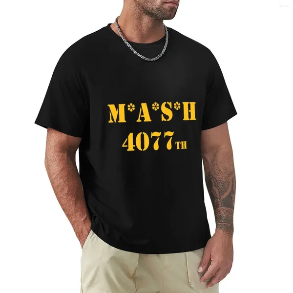 Polos pour hommes T-shirts en coton T-shirt noir pour hommes M A S H Logo T-Shirt chemises personnalisées homme graphique