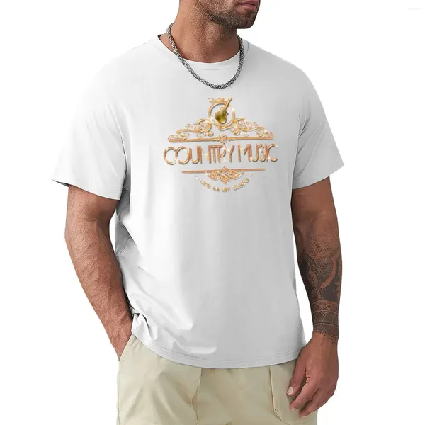 Polos pour hommes Country Music Lover Unique Élégant Gold Festival T-Shirt Séchage rapide Hommes T-shirts drôles