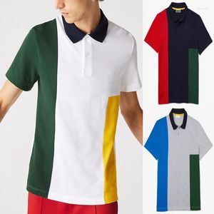 Polos de hombre PIEL DE COCODRILO BORDADO DE MANGA CORTA PARA HOMBRE TOP DE ALTA CALIDAD SOLAPA A JUEGO DE ALGODÓN MARCA