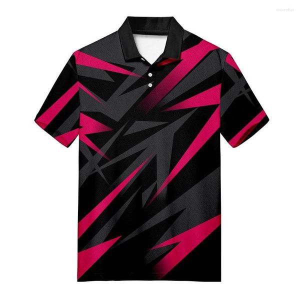 Polos pour hommes transfrontaliers 3D motif tridimensionnel 28 revers à manches courtes publicité personnalisé chemise de sport décontractée logo