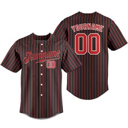 Polos Polos Jersey de baseball personnalisé Stripe Breathable Sportswear Team Training T-shirts Uniforme Numéro de nom personnalisé