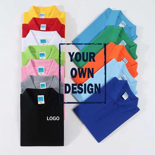 Polos para hombre, camiseta Polo con logotipo personalizado/diseño, publicidad informal de equipo DIY para hombre y mujer, conmemorativa