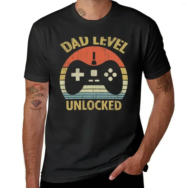 Men's Polos Dad Niveau déverrouillé - Première fois papa pour être pères cadeaux T-shirt Vidéo pour un garçon T-shirts graphiques