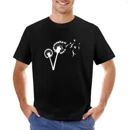Polos para hombre Dandylion Flight-Camiseta con silueta blanca, camiseta Vintage, camisetas divertidas de manga larga para hombre