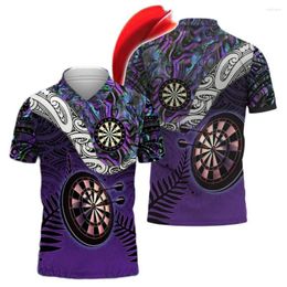 Polos pour hommes Darts Polo Shirt 3d All-Print Mens Blouse Summer Short-Sleeved Street Casual Oversized Tops Vêtements