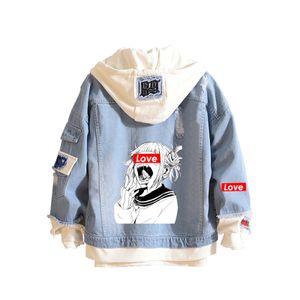 Hommes Polos Denim Vestes My Hero Academia Cosplay Himiko Toga Survêtement Couple Unisexe Surdimensionné Bleu Cowboy Manteau À Capuche Sweats À Capuche 230308