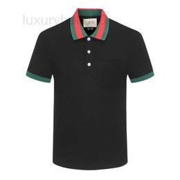 Herenpolo's Ontwerper 2023 Zomer heren poloshirts dames luxe kleur kraag voorvak Rode groene strepen print T-shirts Borduurletter casual poloshirt zwart QJNS