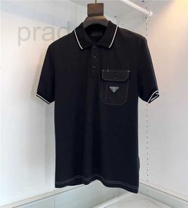 Diseñador de polos para hombres 23 New Triangle Pocket Polo Shirt con cuello Camiseta de manga corta Simple Casual Classic Top para hombres 9LNG