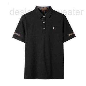 Heren Polos Designer 24 Nieuwe zakelijke heer Casual flip over nek T-shirt Korte mouw geruite mode veelzijdige poloshirt voor heren az8x