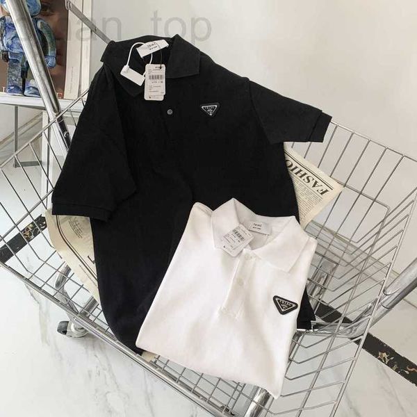 Polos pour hommes Designer P famille non marqué triangle de remplacement plat logo en métal revers T-shirt POLO chemise à manches courtes repos d'affaires d'été pour hommes, ins à la mode T8FU