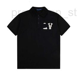 Polos para hombre Designer Show Mens Damier Jacquard Piqué de algodón Polo negro elegante con parche bordado Hombres Ocio Oficina Camisa deportiva Hombre Tenis Oversize