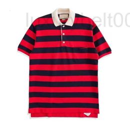 Polo's Designer Striped Cotton Polo Shirt 2022 Nieuwe zakelijke borduurwerk Polo Korte mouw Leader PLGI